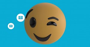 Animation Smiling Emoji Icon Email Icons Blue Background Global Social