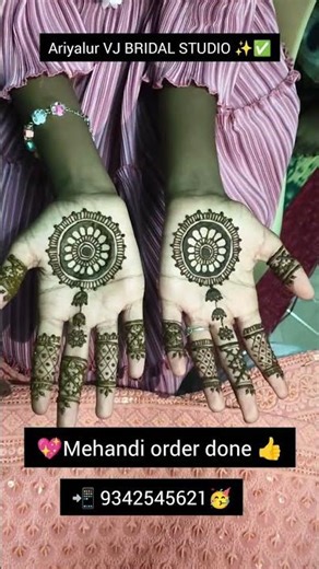 Ariyalur VJ BRIDAL STUDIO ✨✅ mehandi service available ✨✅ class available ✨✅ details 📲 9342545621🥳