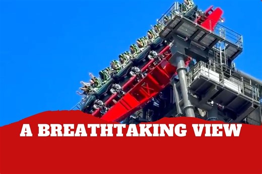 Breathtaking view of the fastest and tallest tilt coaster of North America