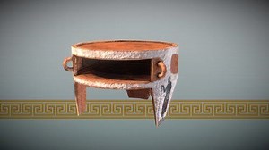 Ancient Greek Portable Clay Oven - 3D View