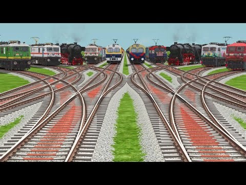 All Real Electric Trains 🟡 Crossing At Bumpy Curves Railroad Tracks l Railways Tracks | #railwork