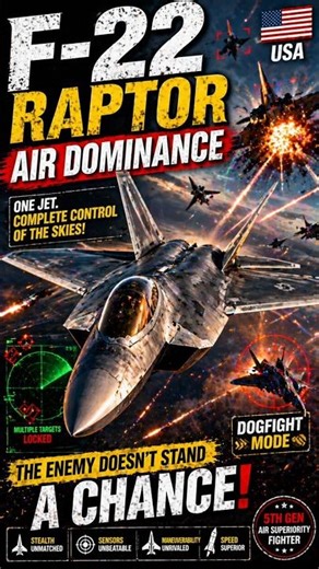 F-22 Raptor Dogfight: Air Dominance in Action! 😱 #shorts #military