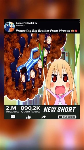 Protecting Big Brother From Viruses 😭🤣 #anime #shorts