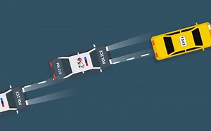 用 HTML 和 CSS 实现警察和出租车开车动画效果