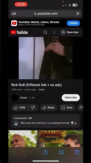 When your friend sends you a rick roll link and it shows Rick roll in the link