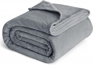 U by Bedsure Fleece Throw Blanket Grey, 260GSM Lightweight Fuzzy Cozy Soft Blankets And Throws, 107X89 inches