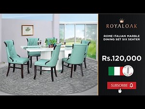 Royaloak | Rome Italian Marble Dining Set Six Seater