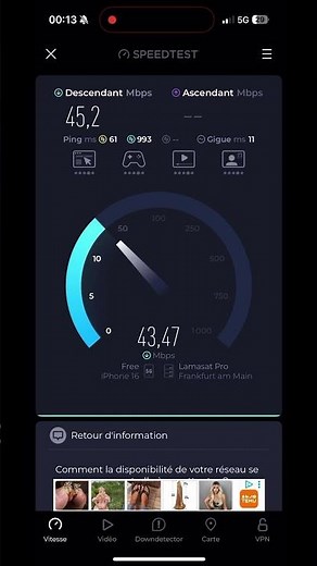 O2-DE 5G Speedtest Frankfurt