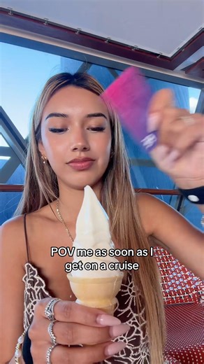 I will be eating 100 of these cones a day 😏🫰#cruise #travel #vacation #cruiseship