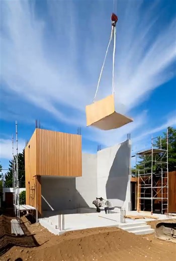 Watch a Modular House Appear Instantly 😲🏠 #HouseBuild #Timelapse #Construction #Shorts