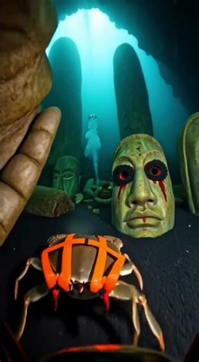 Diver Attaches GoPro to Giant Crab, Then It Finds a Sunken City of Statues