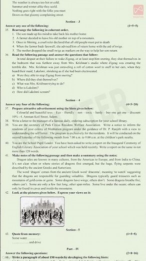 10th Std English | Quarterly Exam | Model question paper 2025 | Original question paper pattern |