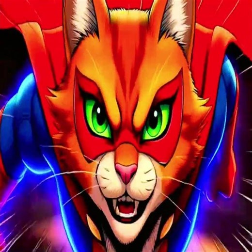 "Justice Prevails – Cat Hero vs Alien Invaders" #comicstyle #aianimation