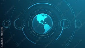 Blue globe technical background