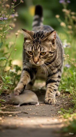 a cat catching a mouse