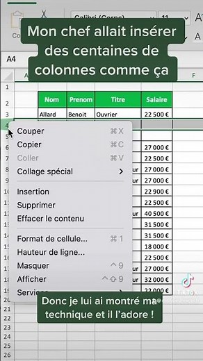Comment insérer des lignes rapidement sur Excel #apprendreexcel #excel #astuceexcel