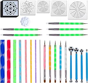 Mandala Dotting Tools for Painting Rocks Mandala Painting Dotting Stencil Dot Mandala Kit 33PCS
