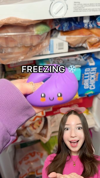 Freezing My DUMPLING STRESS BALL into a CRUNCHY NEEDOH! 😱😳❄️