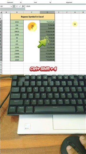 Type Rupees symbol (₹ ) in Excel in 7 Seconds ! #excel #exceltricks #learnexcel #excelindia