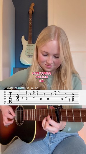 Learn How to Play Here Comes The Sun on Guitar with TAB