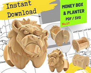 Woodworking Lion No.5 Design for Unique Home & Garden Decoration | PDF | SVG | DXF | Scroll Saw - Etsy