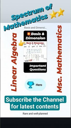 Spectrum Of Mathematics Linear Algebra #linearalgebra #mscmaths #mathematics #maths #shorts