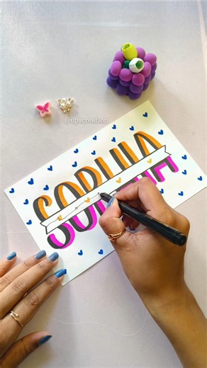 Beautiful Name Card making🧡💖| #shorts #youtubeshorts #nameart