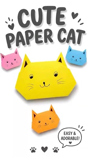 Easiest Origami Cat Ever 🐱💛