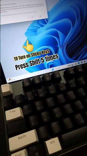 How to turn on Sticky Keys In PC /Laptop #shortcutkeys #asmr #typing #shorts