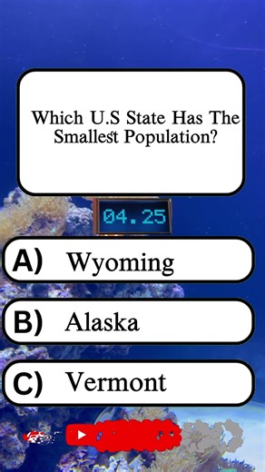 Which U.S State Has the Smallest Population? #usaquiz #unitedstatesofamerica #unitedstates #Shorts