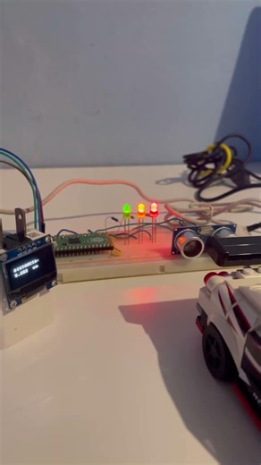 Medir Distancia con Sensor HC-SR04 en Pantalla OLED con Rasberry Pi Pico #diy #electronic #arduino