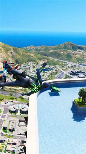 GTA 5 Spiderman Epic Jumps Compilation(GTA V Fails Funny Moments)