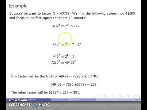 Quadratic Sieve Factorization