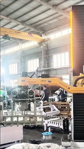 Heavy Robot Machine Working in Factory