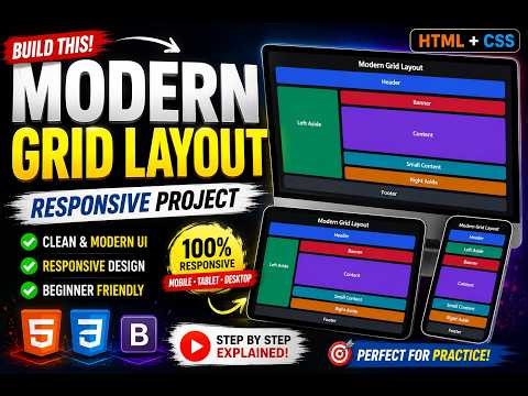 Learn CSS Grid Layout Step by Step 🚀 | HTML CSS Tutorial