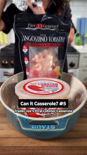 Can you “casserole” the viral Trader Joe’s Lobster Pasta? 🤔🦞 Your favorite pasta dish just got the casserole treatment, and it is even creamier and cheesier than the OG?! Continue reading or click the link in the @allrecipes bio for the full recipe details! 👇 Ingredients: 1 pound penne pasta 1 (8 ounce) package cream cheese, softened 1 (16 ounce) container Trader Joe’s® lobster bisque 1 (12 ounce) package Trader Joe’s® frozen langostino tails, thawed 1 cup halved cherry tomatoes 1/4 cup butte