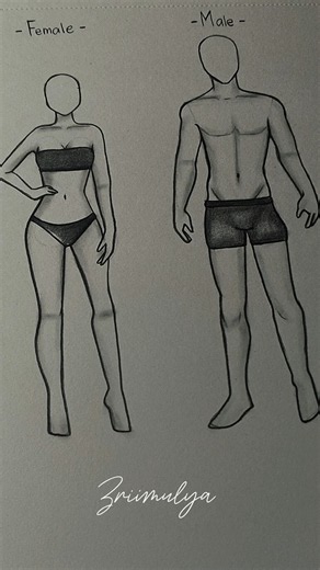 How to draw Female and Male body pose tutorial #drawing #stickman #howtodraw #art #tutorial