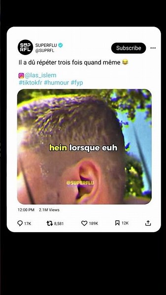 Il a dû répéter trois fois quand même 😂