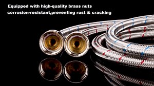 Stainless Steel Washing Machine Hoses 4FT Washer Hoses 3/4" NPT Connection Red and Blue Water Supply Lines by Fetechmate Hot and Cold Washer Hoses (2 Pack) - 10 YEAR WARRANTY