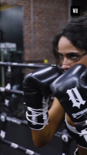 Adria Arjona's happy dance post-gym win #womenshealth