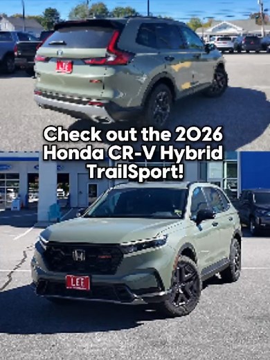 Take a look at the new 2026 Honda CR-V Hybrid TrailSport! The CR-V is the latest out of Honda's lineup to get it's own TrailSport trim, which gives it a more rugged and offroad-focused look. It also comes with standard AWD, a 9-inch touchscreen, and wireless Carplay or Android Auto. Find yours today at Lee Honda in Auburn! #leeisforme . . . #Sale #dealership #maine #saving #deals #new #features #Auburn #dailydriver #Honda #CRV #HondaCRV #CRVHybrid #HondaCRVHybrid #2026CRV #Trailsport #2026CRVTra
