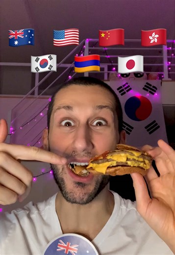 🗣️ Triple Cheeseburger 🍔 #ASMR Mukbang | How to say Triple Cheeseburger in Seven Languages