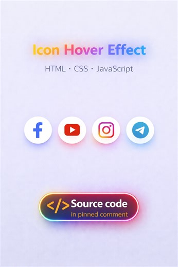 Icon Hover Effect - Built with HTML, CSS & JavaScript | devsQUE Source code in pinned comment #coding #html #css #javascript #reels | devsQUE