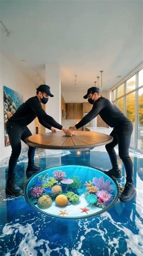 This OCean Floor Transformation by #Epoxy #epoxyfloor #housedecor #renovation #epoxyresin
