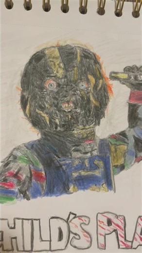 Drawing Charred Chucky 🔥 The Scariest Look from Child’s Play