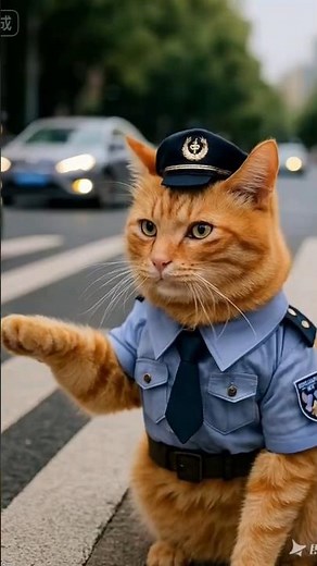 Cat Cop Patrols the Streets… With Style 😎🐱