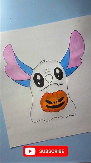 Cute Stitch Ghost 👻🎃 | Easy Kawaii Halloween Drawing