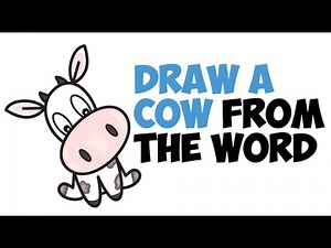 How to Draw a Cartoon Cow (Cute / Kawaii / Chibi) Easy Step by Step Drawing for Kids Word Toon