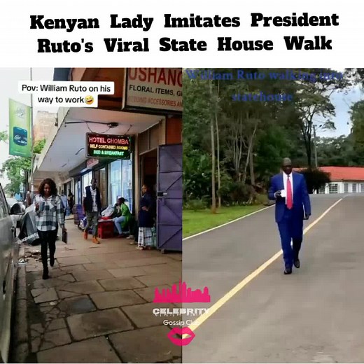 Kenyan Lady Imitates President Ruto's State House Walk