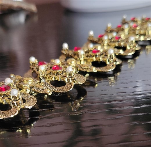 Ruby Gold Bracelet Red Ruby Bracelet Gold Art Deco Bracelet for Women Chanky Bracelet Wide Bracelet Vintage Bracelet July Birthstone Gift - Etsy